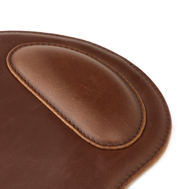 Londo PU Leather Oval Shape Non-Slip Mousepad with Wrist Rest Support, Waterproof Surface, Comfort Memory Foam, Light Ergonomic Design Mouse Pad for Laptop, Desktop - Image 2